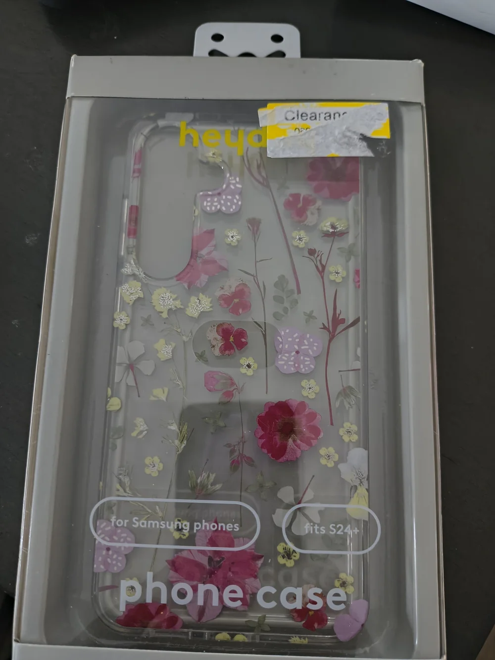 heyday Clear Floral Phone Case with Pink and Cream Accents for Samsung